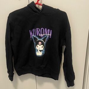 Uniqlo Kuromi Black Kids Graphic Pullover with Purple and Blue Accents. Sanrio.